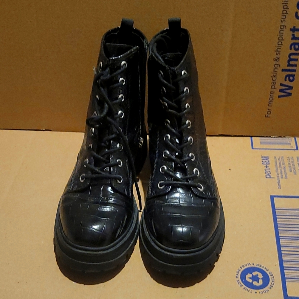 Crocodile printed booties